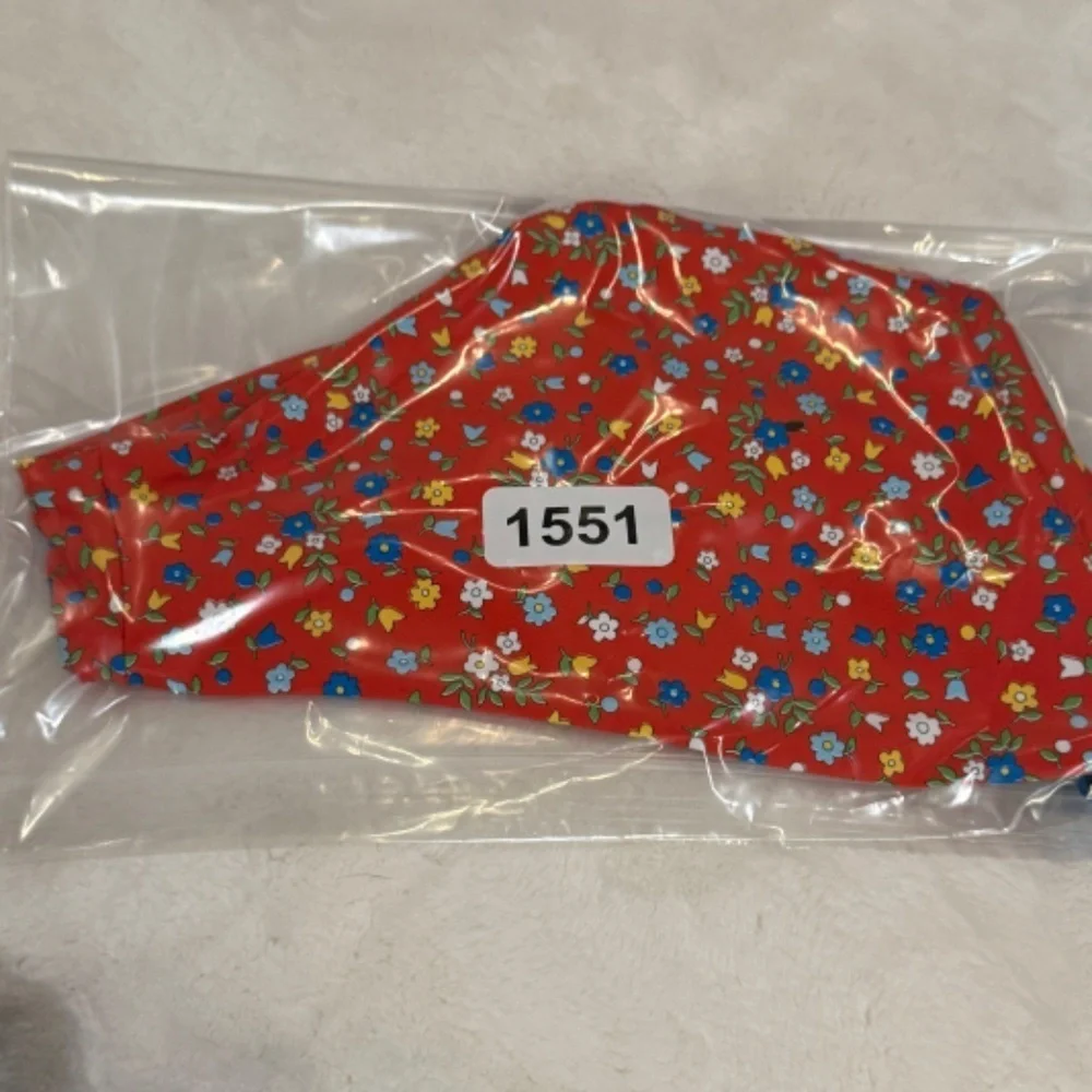 New! Frankies Bikinis Kealy Tie Side Cheeky Bikini Bottom Red Blue 31551